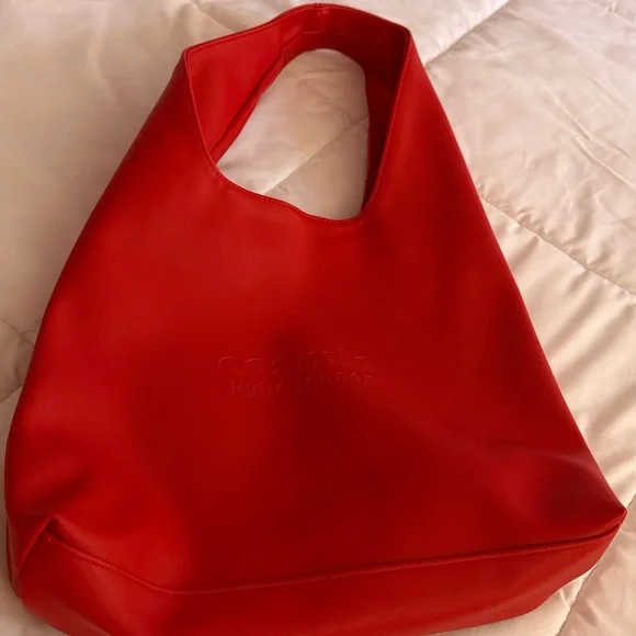 Kylie Cosmetics Faux Leather Lined Red Shoulder Tote Bag - Picture 2 of 3